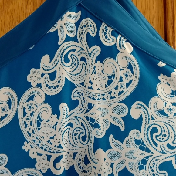 INC White & Royal Blue Halter Super Cute L - Picture 4 of 4